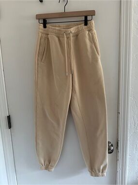 Abercrombie & Fitch Women's Butter Yellow Drawstring Joggers